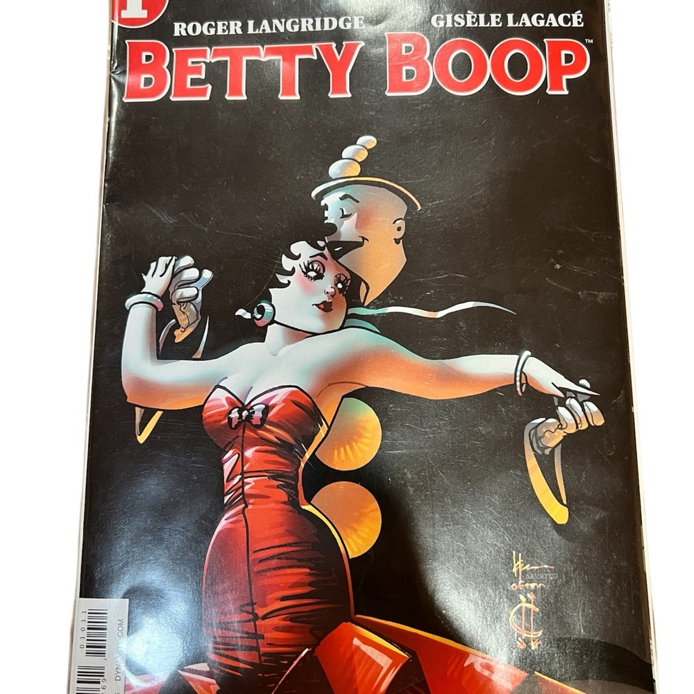 Betty Boop Comic with Red Dress and Black Background